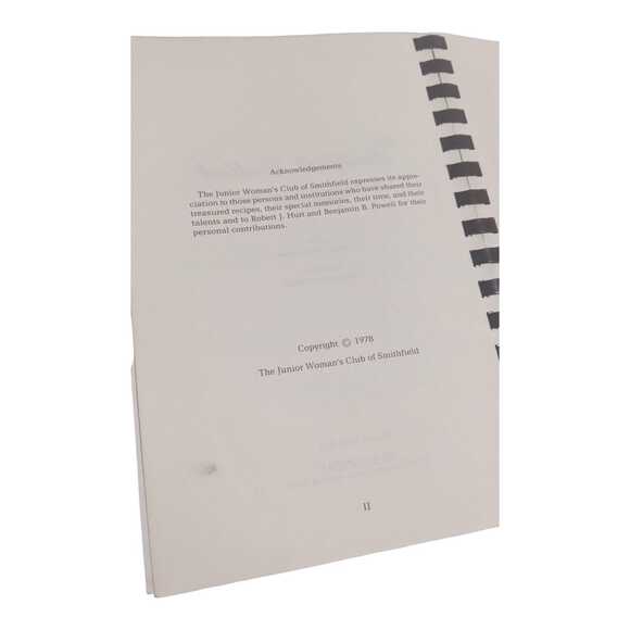 Smithfield Cookbook Book Junior Womans Club Of Smithfield 1978 Paperback VA - Picture 4 of 4